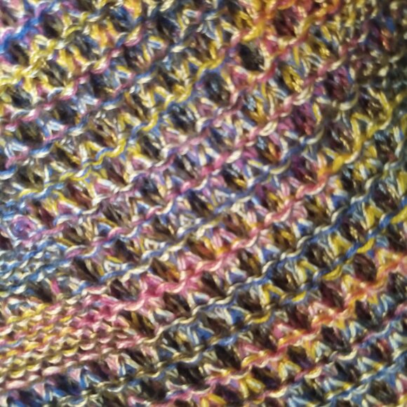 Democracy Crochet Knit Boho Poncho Top - Picture 4 of 6